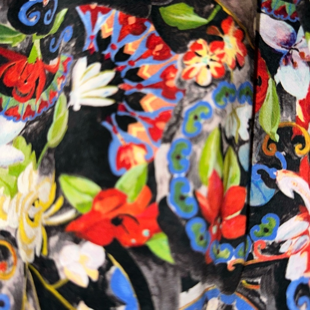 Alice + Olivia Island Watercolor Parson Pleated Skirt (112) - Picture 4 of 6